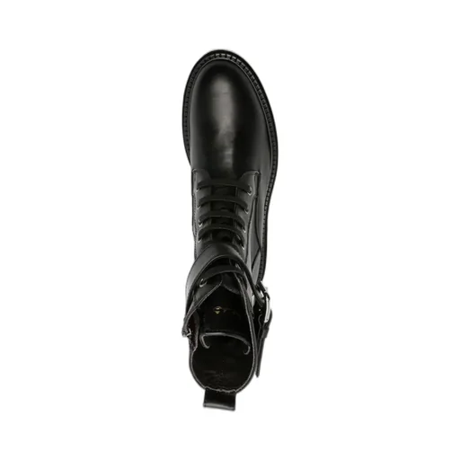 Combat Boots With Buckle And Lock Detail