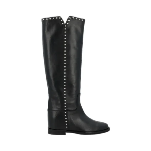 Tall Studded Leather Boots