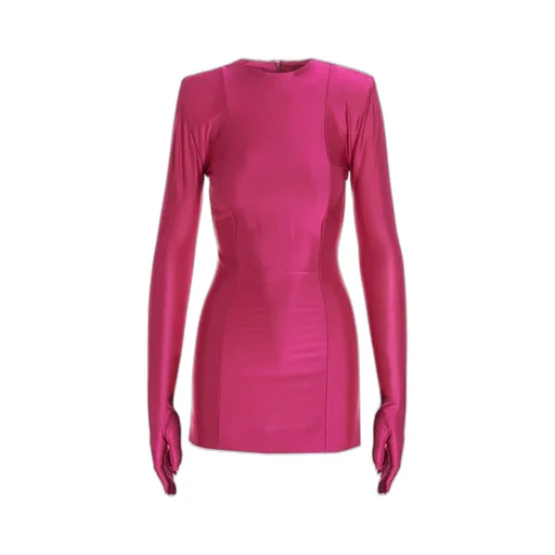 Long Sleeve Mini Dress With Integrated Gloves