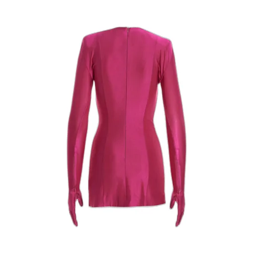 Long Sleeve Mini Dress With Integrated Gloves