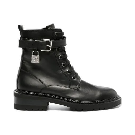 Combat Boots With Buckle And Lock Detail