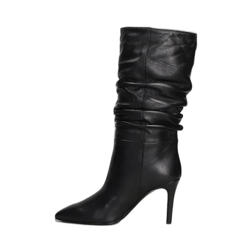 Ruched Knee-High Boots