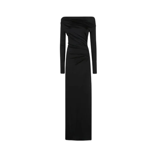 Off-The-Shoulder Draped Maxi Dress