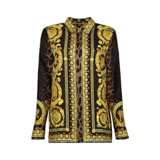 Medusa Print Silk Shirt