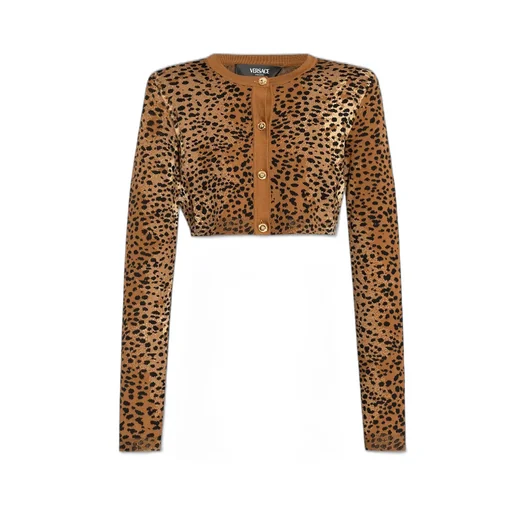 Leopard Print Cropped Cardigan