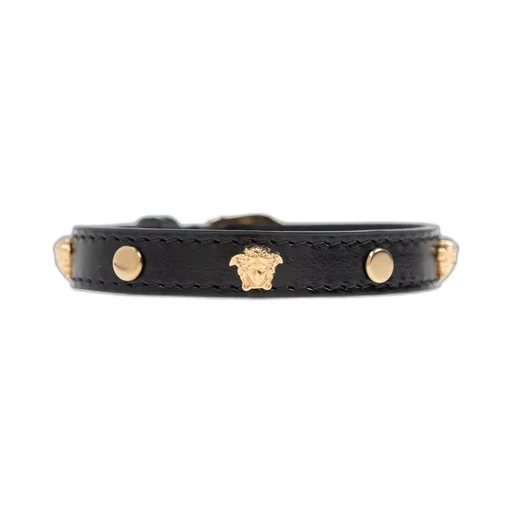 Medusa Studded Leather Bracelet