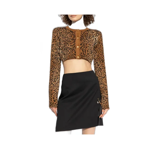 Leopard Print Cropped Cardigan