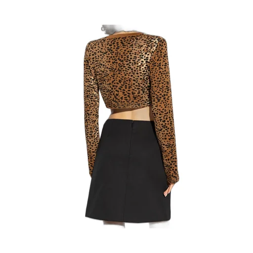 Leopard Print Cropped Cardigan