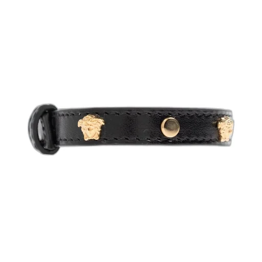 Medusa Studded Leather Bracelet