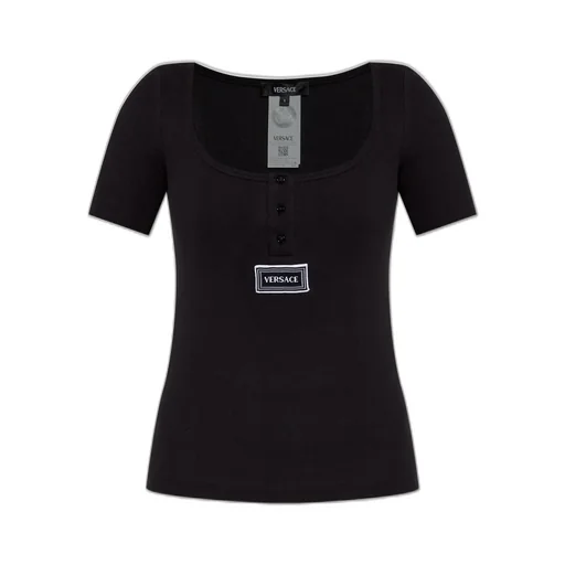 Ribbed T-Shirt With Medusa Plaque