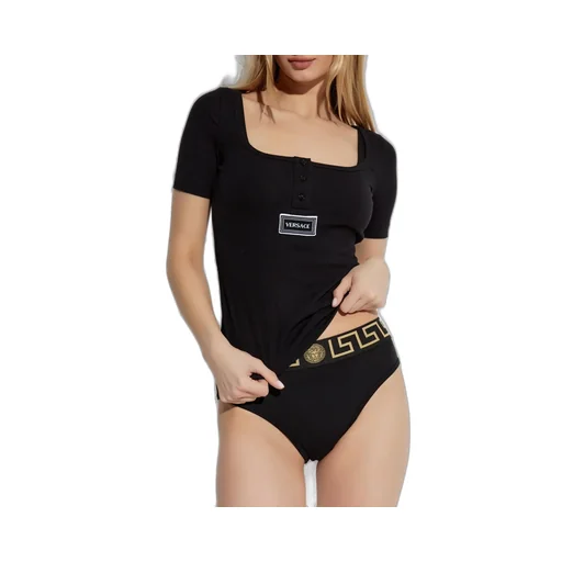 Ribbed T-Shirt With Medusa Plaque