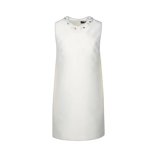 Sleeveless Shift Dress With Embellished Neckline