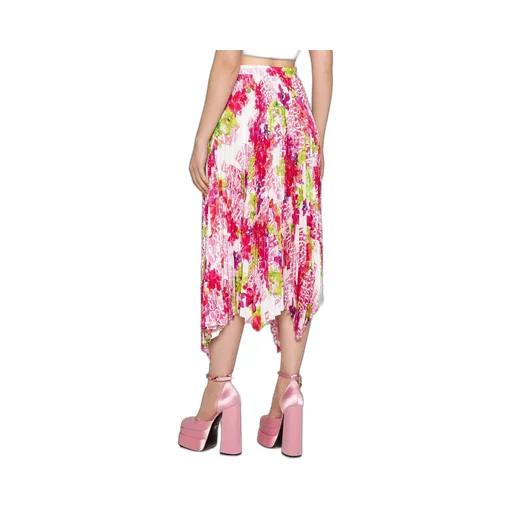 Pleated Asymmetric Midi Skirt
