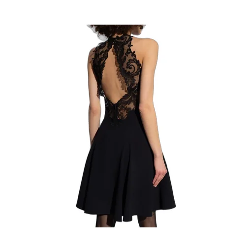 Halterneck Lace Trim Dress