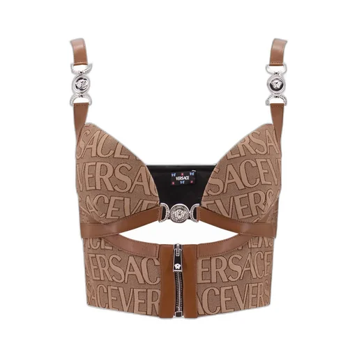 Logo Print Bustier Top