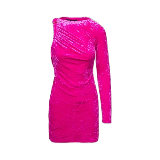 One-Shoulder Velvet Mini Dress