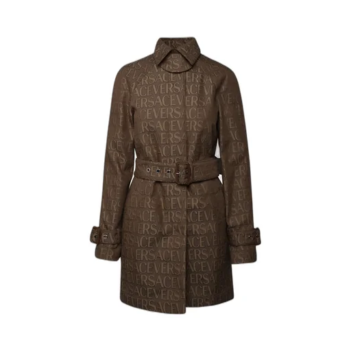 Logo Print Trench Coat