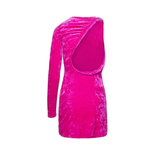 One-Shoulder Velvet Mini Dress