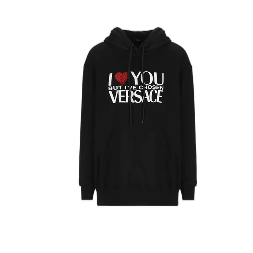 Hoodie With I Love You But I've Chosen Versace Print