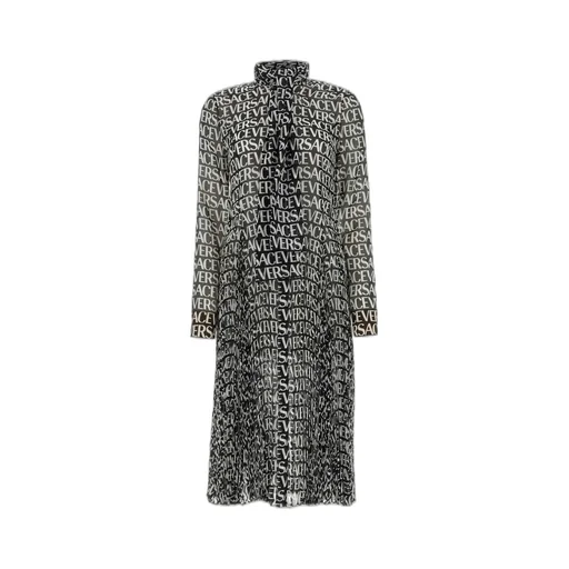 Logo Print Pleated Dress