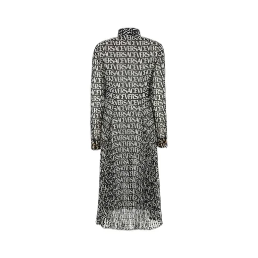 Logo Print Pleated Dress