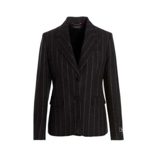 Pinstripe Logo Blazer