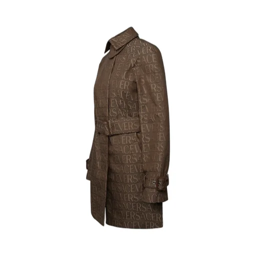 Logo Print Trench Coat