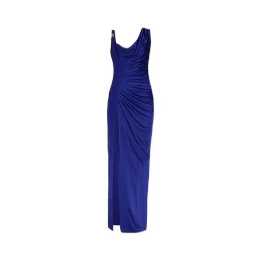 Draped Maxi Dress With High Slit