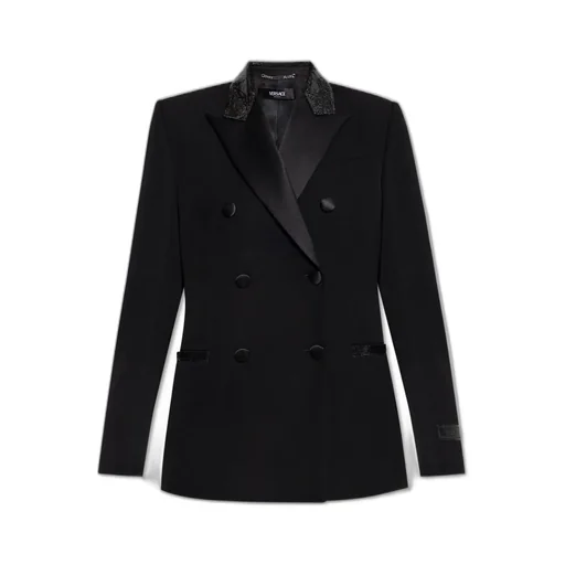 Double-Breasted Blazer With Satin Lapels