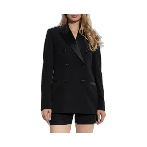 Double-Breasted Blazer With Satin Lapels