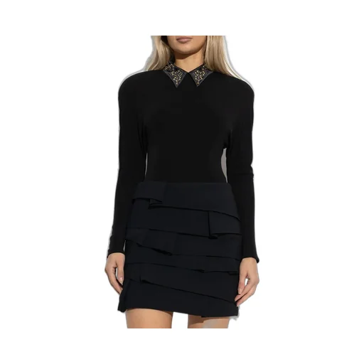 Bodysuit With Embellished Collar