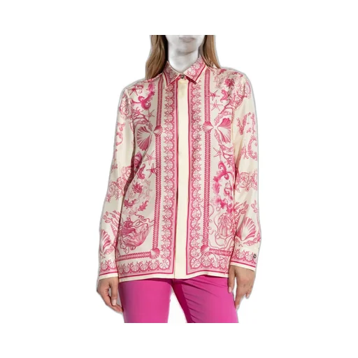 Medusa Print Silk Shirt