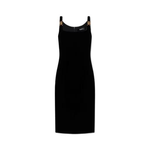 Sleeveless Dress With Medusa Hardware
