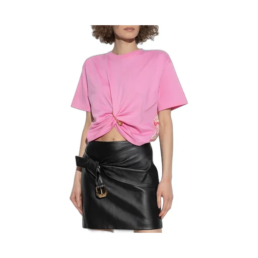 Cropped T-Shirt With Safety Pin Detail
