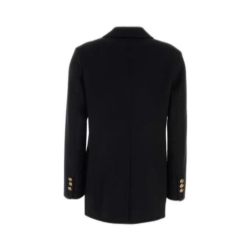 Double-Breasted Blazer With Medusa Safety Pin