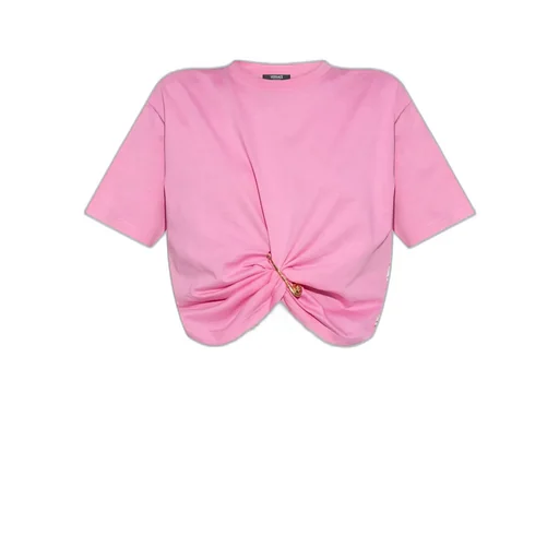 Cropped T-Shirt With Safety Pin Detail