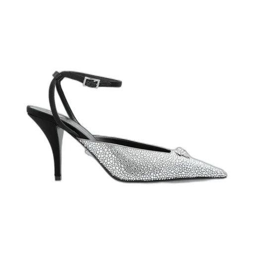 Crystal-Embellished Slingback Pumps