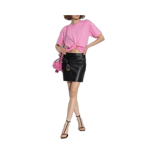 Cropped T-Shirt With Safety Pin Detail