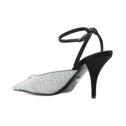 Crystal-Embellished Slingback Pumps