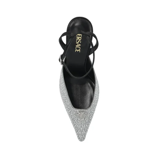 Crystal-Embellished Slingback Pumps