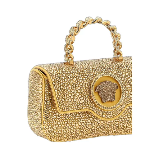 Medusa Embellished Top Handle Bag