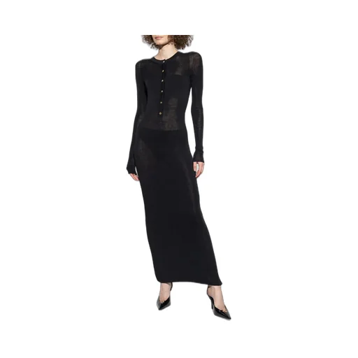 Long Sleeve Button-Up Maxi Dress