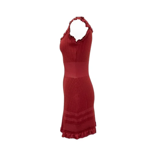 Knit Dress With Ruffle Trim