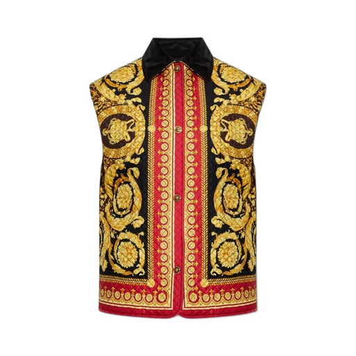 Quilted Vest With Baroque Print