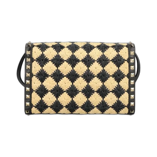 Studded Woven Shoulder Bag