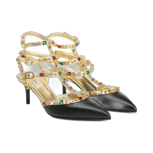 Studded T-Strap Pumps