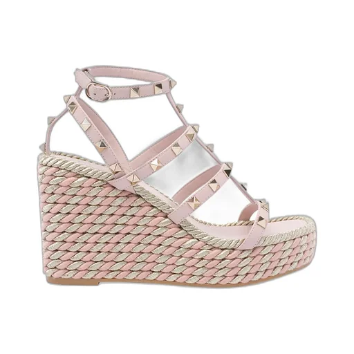 Studded Wedge Espadrille Sandals