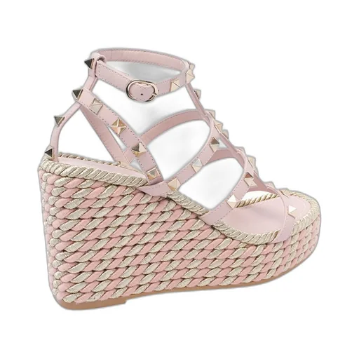 Studded Wedge Espadrille Sandals