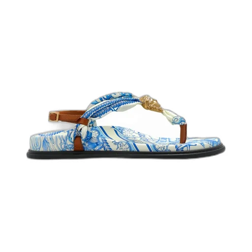 Thong Sandals With Scarf Detail