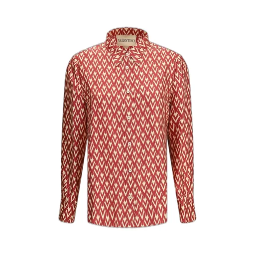 Geometric Print Silk Shirt